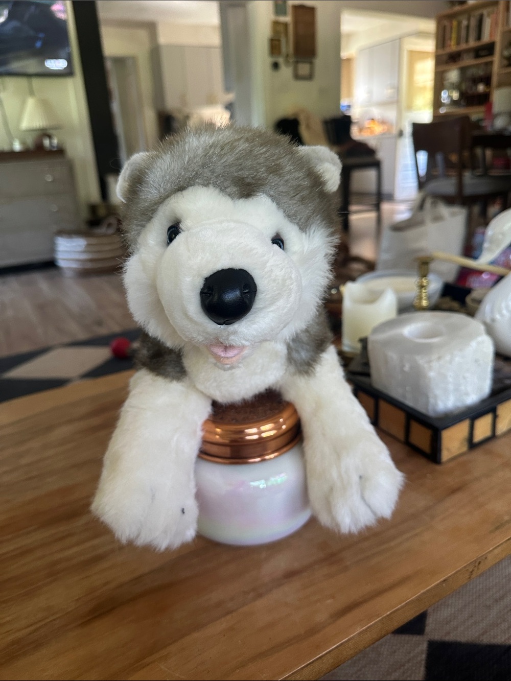 Build-A-Bear Siberian Husky Plush in Gray and White like new